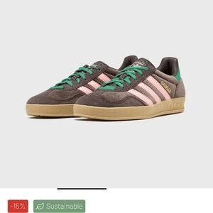 Adidas Brown and Pink Sneakers with Green Accents